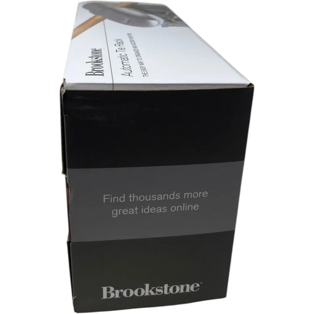 Brookstone Automatic Motorized Tie Rack Silver Closet Organizer Holds 54 Ties